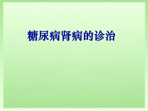 糖尿病肾病的诊治.ppt