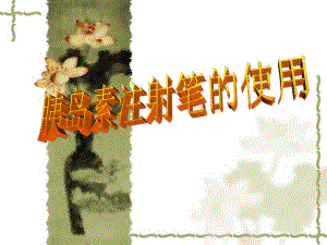 胰岛素注射笔的使用.ppt