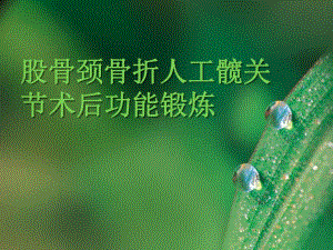 股骨颈骨折人工髋关节术后功能锻炼.ppt