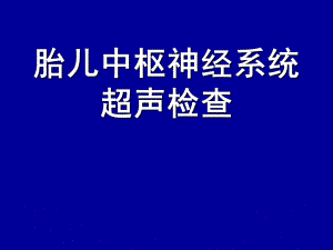 胎儿中枢神经系统超声检查.ppt