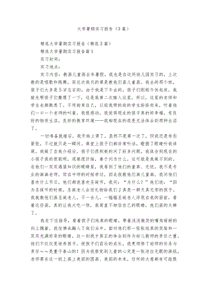 大学暑期实习报告（3篇）.docx