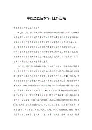 中医适宜技术培训工作总结.docx