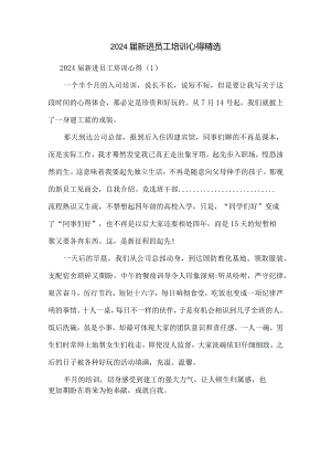 2024届新进员工培训心得精选.docx