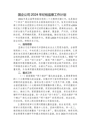 国企公司2024年纪检监察工作计划要点2800字.docx