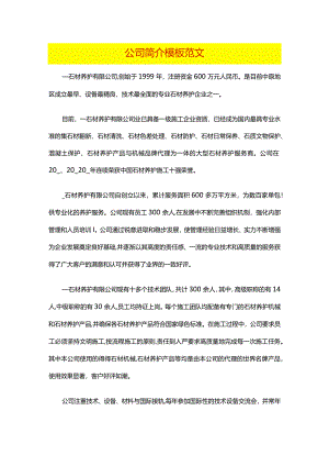 公司简介模板范文.docx