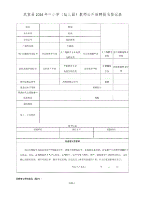 象州县中小学教师县级自主招聘考试报名登记表.docx