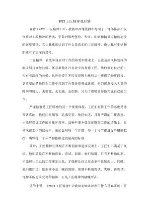 2023工匠精神观后感.docx