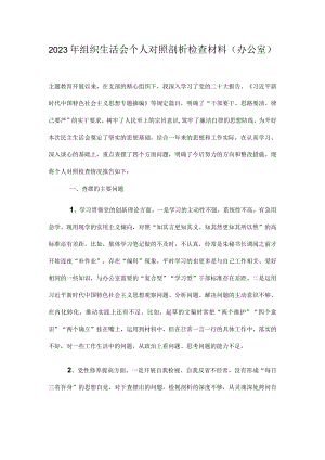 2023年组织生活会个人对照剖析检查材料.docx