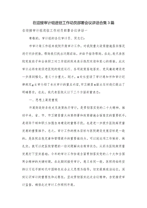 在迎接审计组进驻工作动员部署会议讲话合集3篇.docx