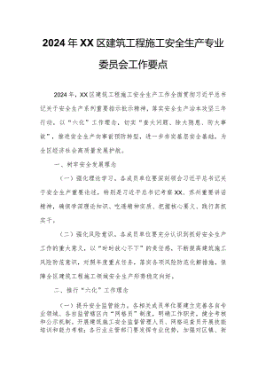 2024年XX区建筑工程施工安全生产专业委员会工作要点.docx