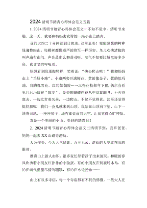 2024清明节踏青心得体会范文五篇.docx