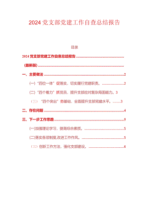 2024党支部党建工作自查总结报告（最新版）.docx