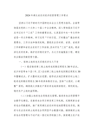 2024年湖北省农村经济经营管理工作要点.docx