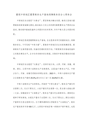 重视中部地区重要粮食生产基地保障粮食安全心得体会.docx