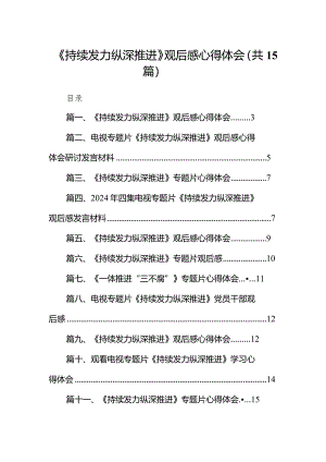 《持续发力纵深推进》观后感心得体会范文15篇(最新精选).docx