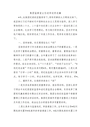 集团监察室主任述学述责述廉.docx