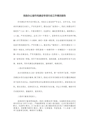 党政办公室作风建设专项行动工作情况报告.docx