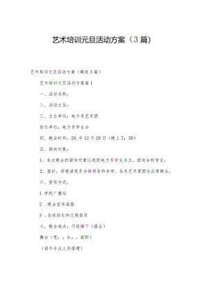 艺术培训元旦活动方案（3篇）.docx