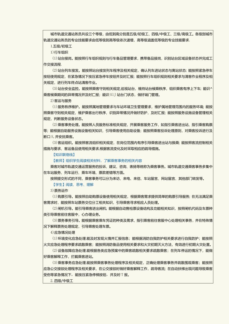 《城市轨道交通员工职业素养》教案第9课掌握专业技能(一).docx_第2页