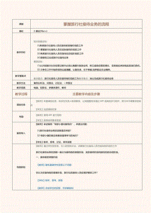 《旅行社经营与管理》教案第17课掌握旅行社接待业务的流程.docx