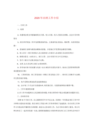 2024年出纳工作小结.docx
