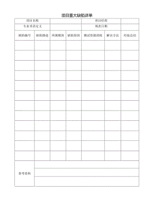 项目重大缺陷详单.docx