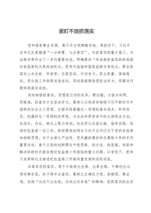 紧盯不放抓落实.docx