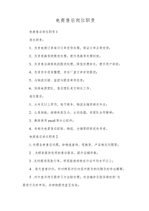 电商售后岗位职责.docx