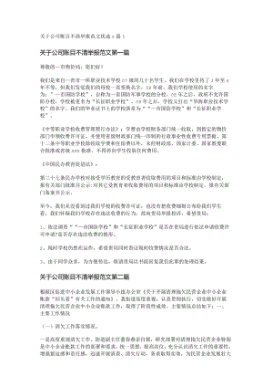 新关于公司账目不清举报范文优选6篇.docx