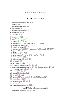 八下必背短语总结.docx