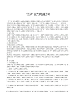 2024年“五好”党支部创建方案.docx