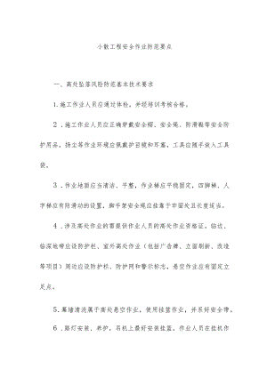 建设小工程安全作业防范要点.docx