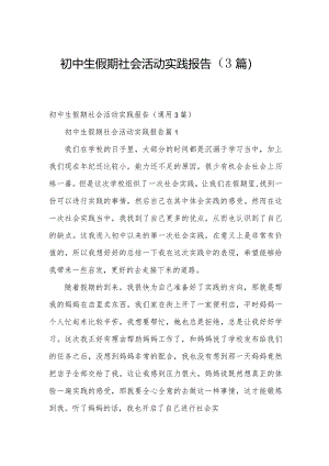 初中生假期社会活动实践报告（3篇）.docx