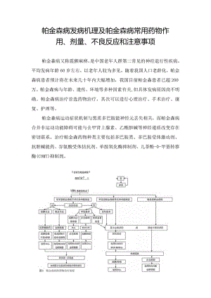 帕金森病发病机理及帕金森病常用药物作用、剂量、不良反应和注意事项.docx
