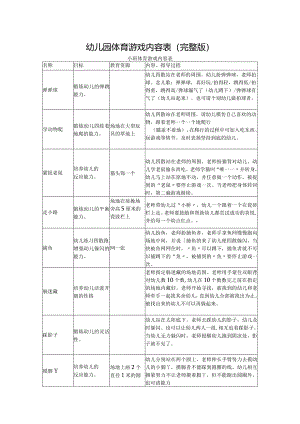 幼儿园体育游戏内容表（完整版）.docx