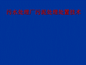 污水处理厂污泥处理处置技术.ppt