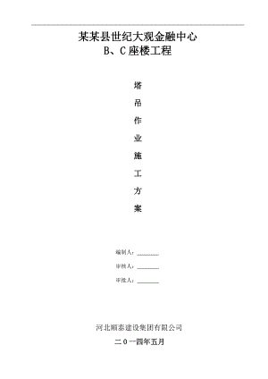 临西县某商业中心工程塔吊作业施工方案.doc