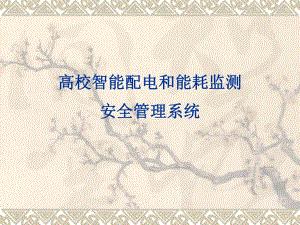 高校智能配电和能耗监测管理系统.ppt