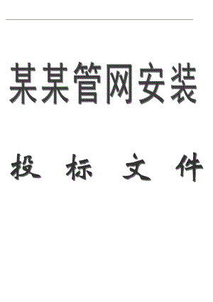 一标段管网施工招标书.doc