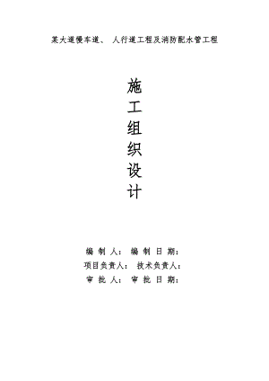 某大道慢车道施工组织设计.doc
