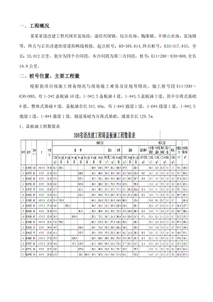 某省道改建工程涵洞盖板现浇施工方案.doc