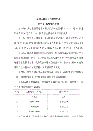 某房地产公司造价中心监理及施工合同管理制度.doc