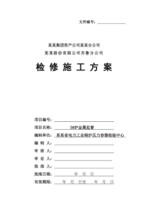 炼油厂检修施工方案5炉金属监督实施方案.doc