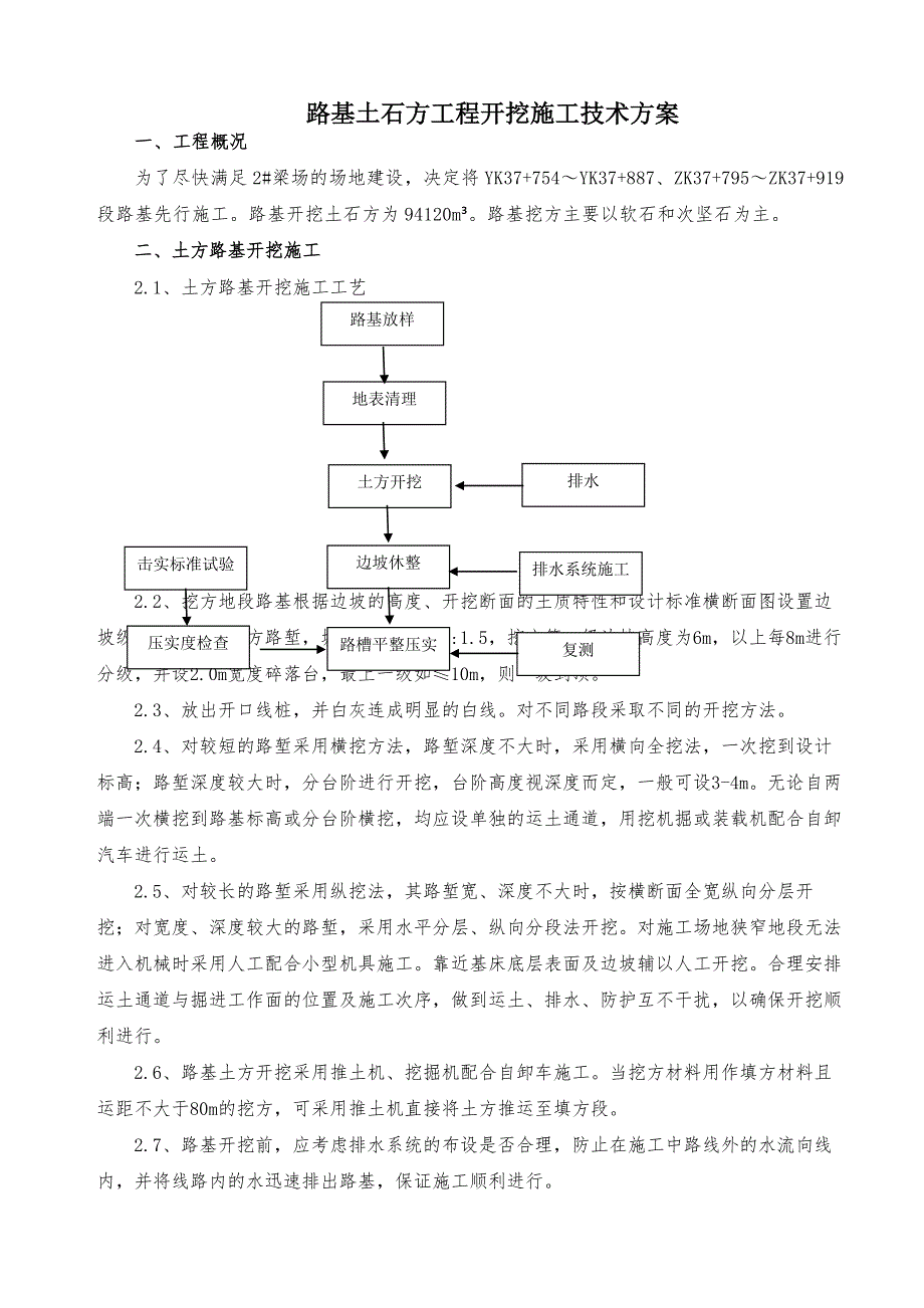 路基挖方施工方案.doc_第1页