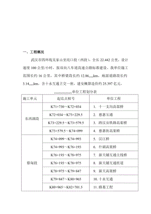武汉四环线某标段时令性施工专项方案.doc