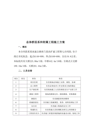 河南某高速公路改扩建工程总体桥面系施工方案.doc