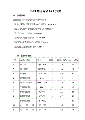 湖北某小区住宅楼临时用电专项施工方案.doc