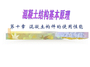 砼结构基本原理 第十章 混凝土构件的使用性能.ppt