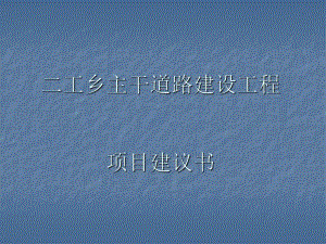 二工乡主干道路建设工程项目建议书.ppt