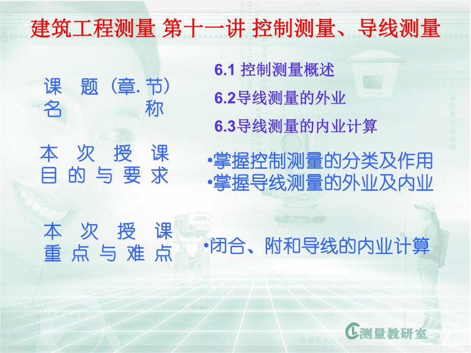 建筑工程测量 第十一讲 控制测量、导线测量.ppt_第1页